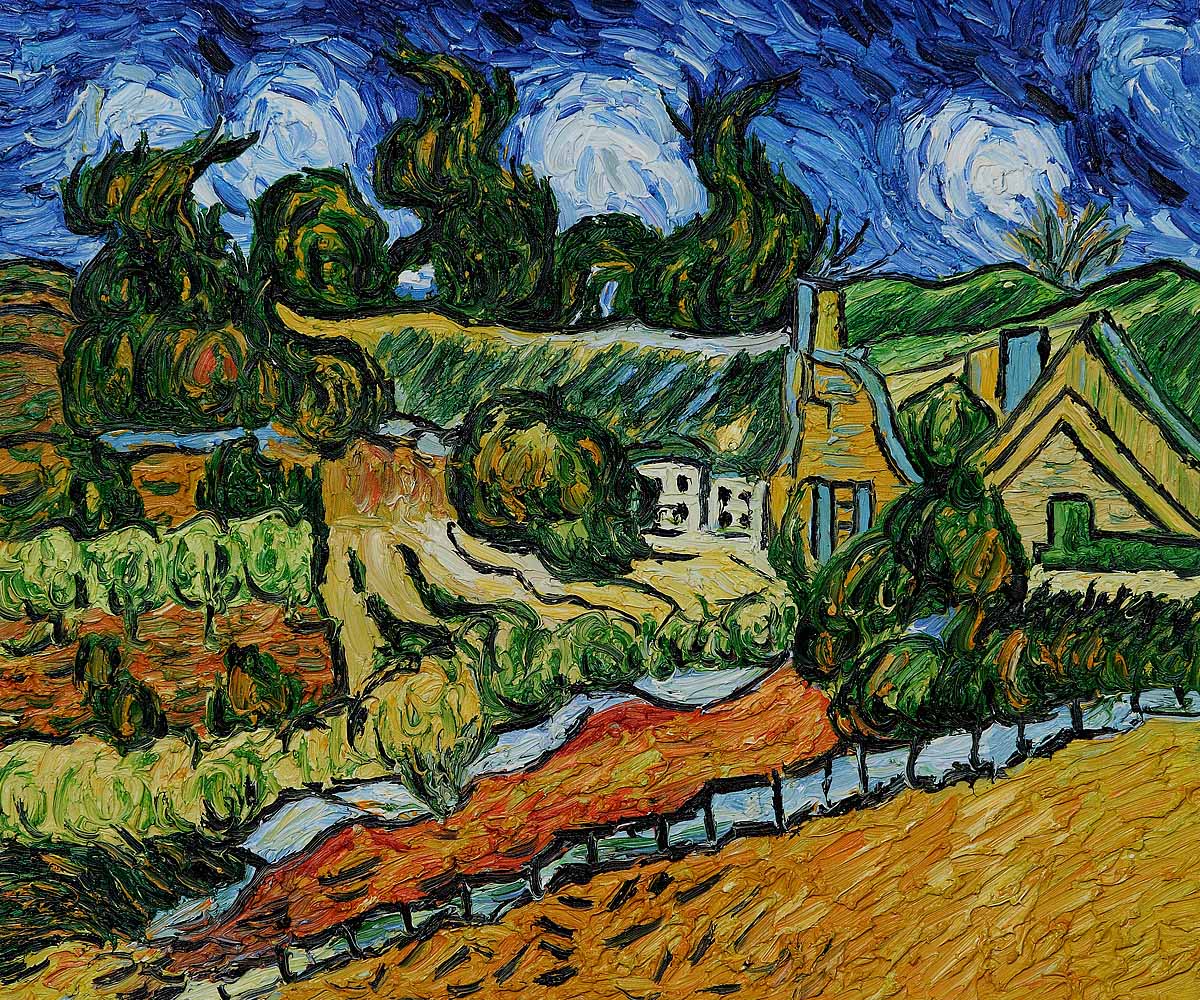 Thatched Houses in Cordville by Vincent Van Gogh